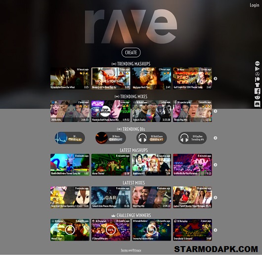 Rave Premium Apk Mod Display Menu by starmodapk