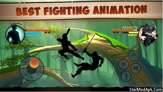 shadow fight 2 mod apk - fighting animation
